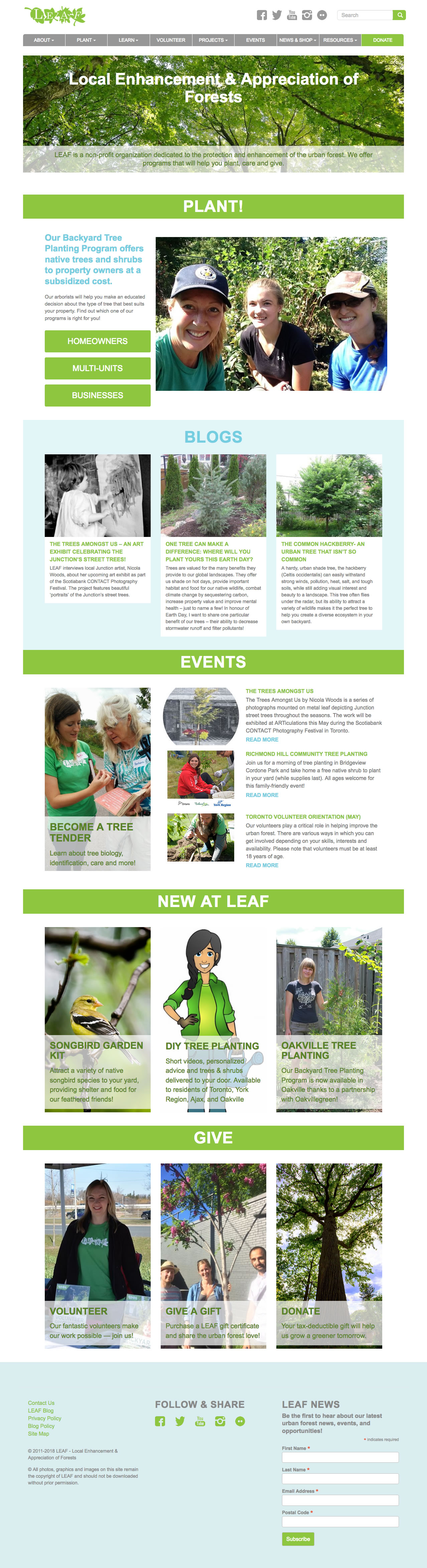 LEAF web site screenshot